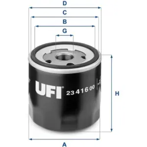 Öljynsuodatin, manuaalivaihteisto UFI 23.152.02