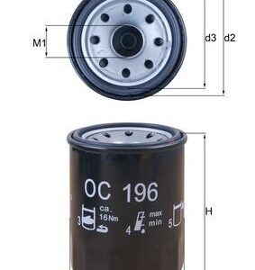 Alyvos filtras MAHLE OC196